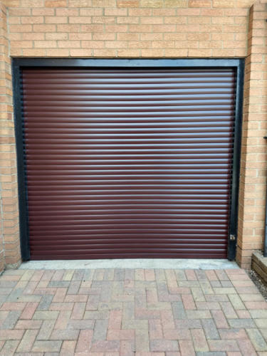 Dark brown 55mm electric garage roller door