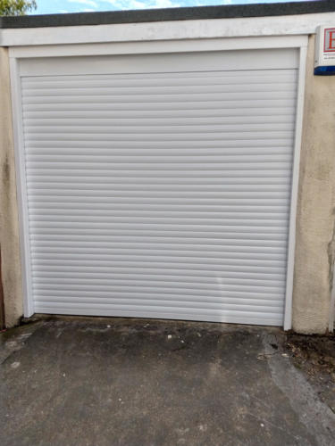 Electric garage door white