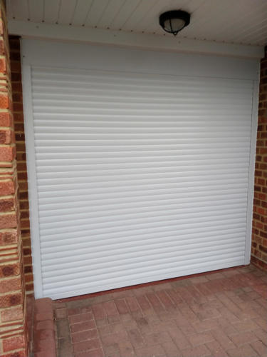 Electric 55mm roller garage door white