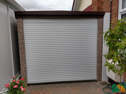 Electric garage door white