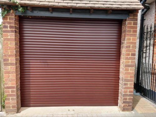 Purple-red 55mm roller door.