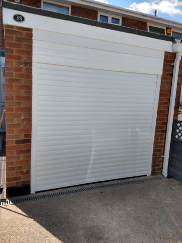 Electric garage door white