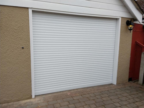 Electric garage door white